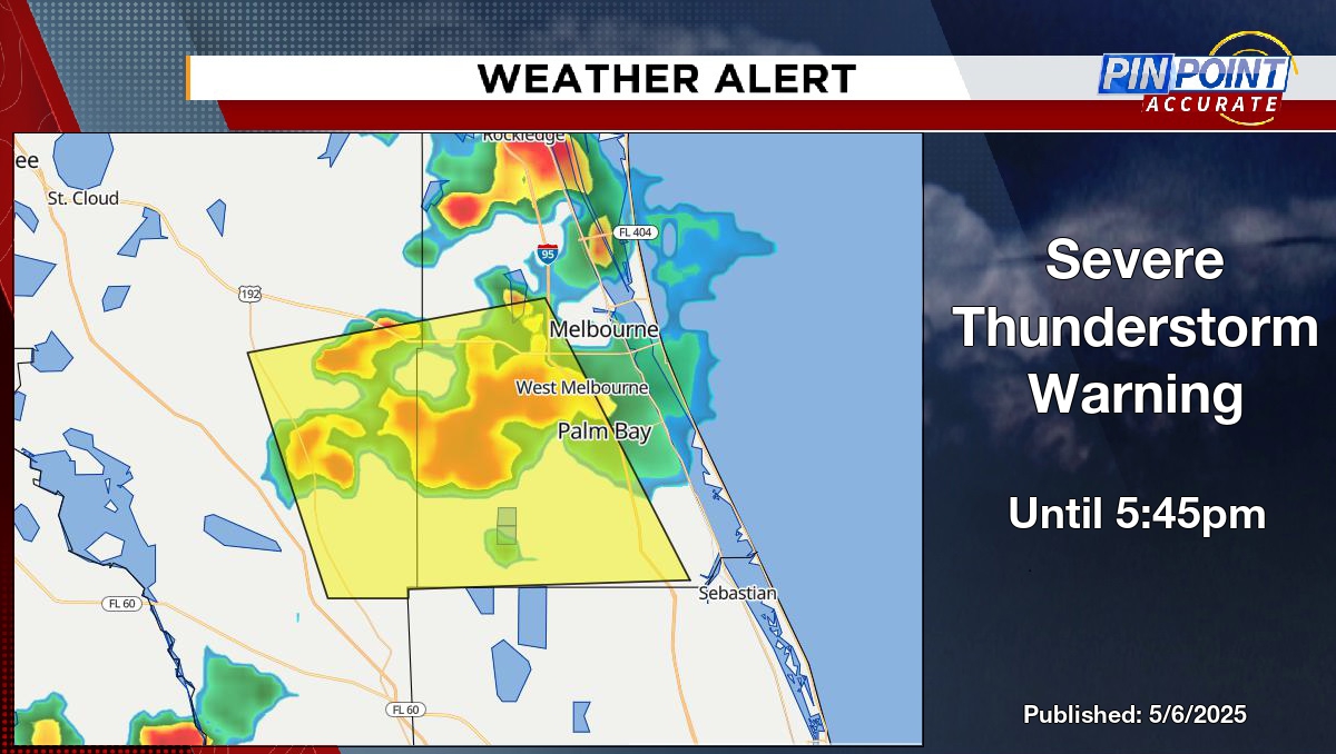 Severe Thunderstorm Warning for Brevard and Osceola County until 5:45pm. #flwx