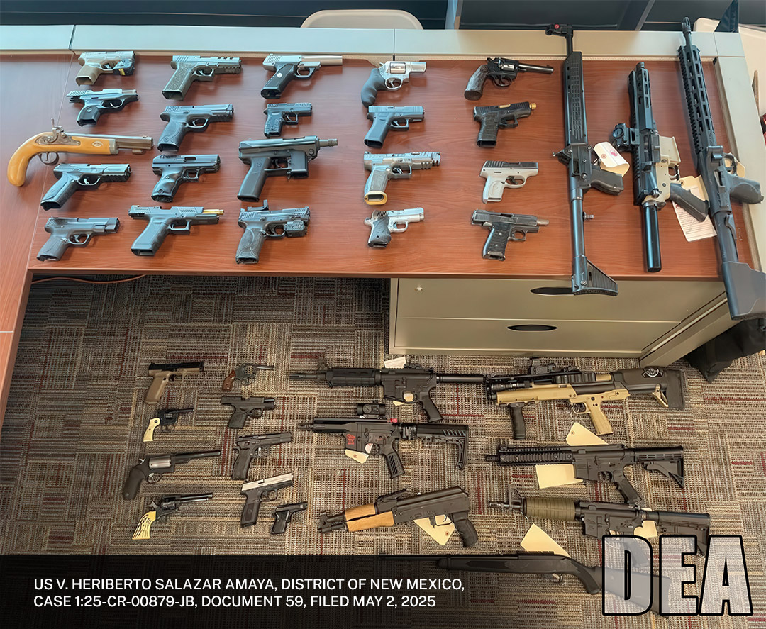 SEIZED DURING THE OPERATION:

- Approximately $610,000 in U.S. currency
- 49 firearms, some with switches, &amp; some ghost guns
- 396 kilograms of fentanyl pills
- 11.5 kilograms of fentanyl powder
- 1.5 kilograms of cocaine
- 3.5 kilograms of heroin
- 7 pounds of methamphetamine
-