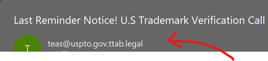 The scams around <a href="/uspto/">USPTO</a> applications are out of control. This is a fake mailing with a plausible email address