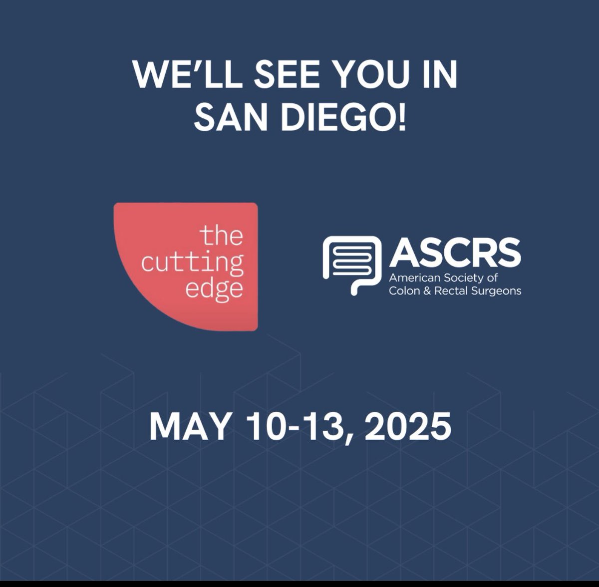 ScottRSteeleMD's tweet image. I&apos;m ready for the ASCRS annual meeting this weekend! Honored to join #TheCuttingEdge from Surgery Unified, a live interview series of medical professionals talking about best practices and trends in the field. Stop by and see us in the Exhibit Hall B lobby!