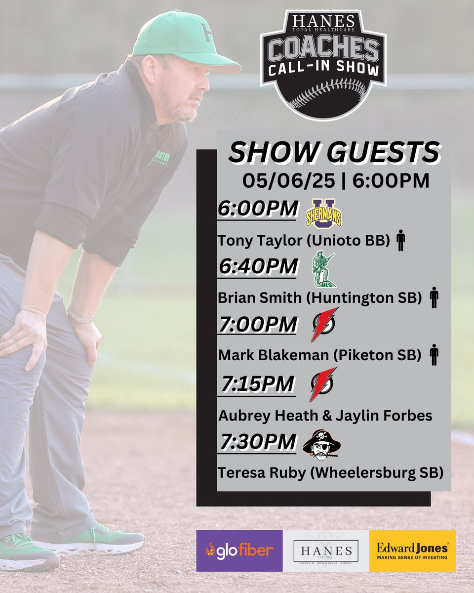 SOSA Coaches Show (@sosacoachesshow) on Twitter photo Make sure to tune into tonight’s Hanes Healthcare Coaches Call-In Show, presented by <a href="/EdwardJones/">Edward Jones</a>.
Here’s our lineup.
WATCH: youtube.com/live/8O_PgnR7g… Make sure to tune into tonight’s Hanes Healthcare Coaches Call-In Show, presented by <a href="/EdwardJones/">Edward Jones</a>.
Here’s our lineup.
WATCH: youtube.com/live/8O_PgnR7g…