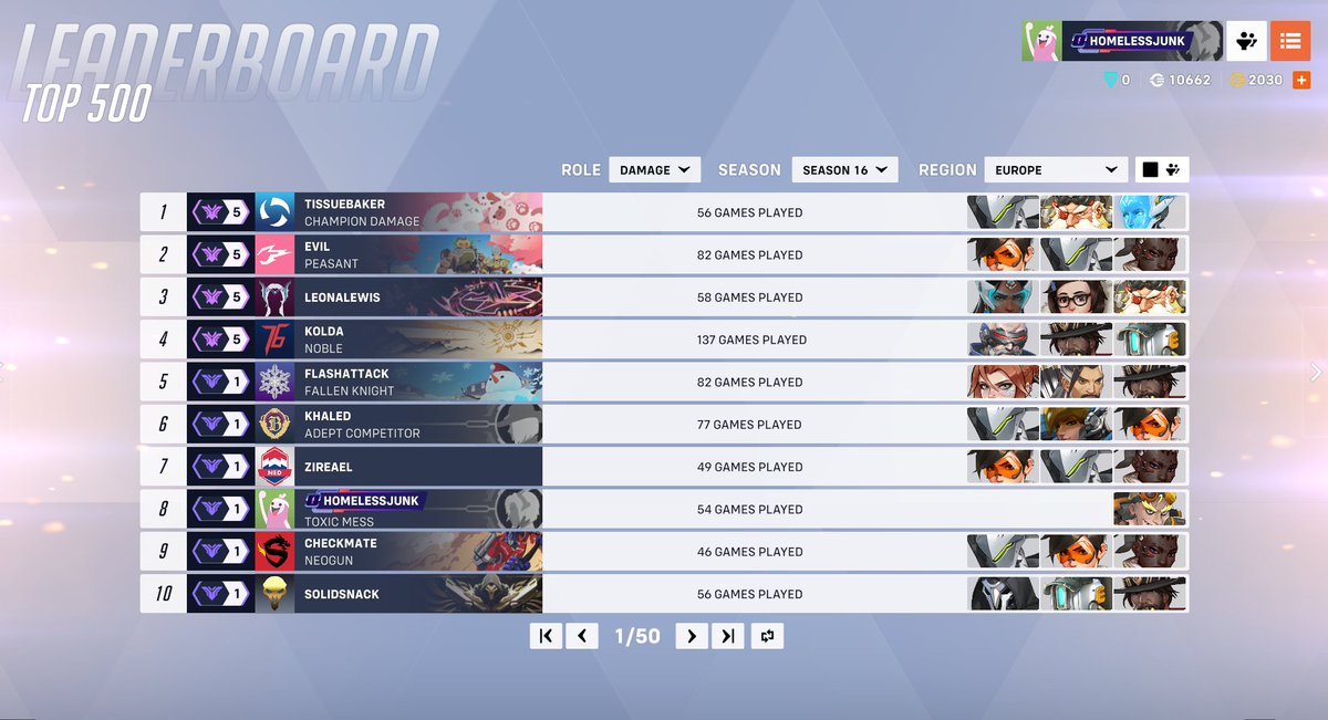 Hto_saa's tweet photo. #Overwatch2 
The only OTP in the top 500. https://t.co/MOEOXTnG3v