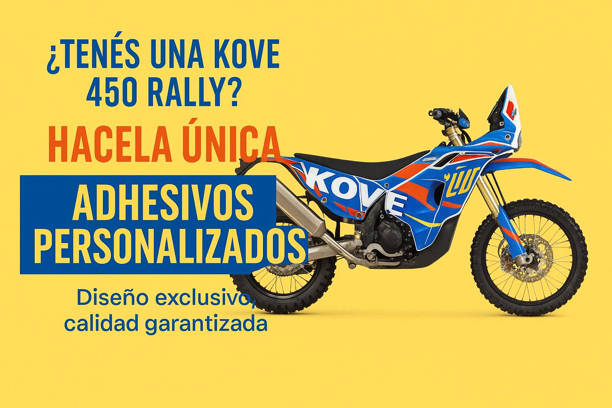 aembarrados's tweet photo. ¿Tenés una Kove 450 Rally?
Hacela única con nuestros adhesivos personalizados.
Diseño exclusivo, calidad garantizada.

Consultanos y transformá tu moto.
Escribinos por WhatsApp: 696068083 

#Kove450Rally #AdhesivosPersonalizados

https://t.co/fBZChoKnvG https://t.co/KdY26syZxJ