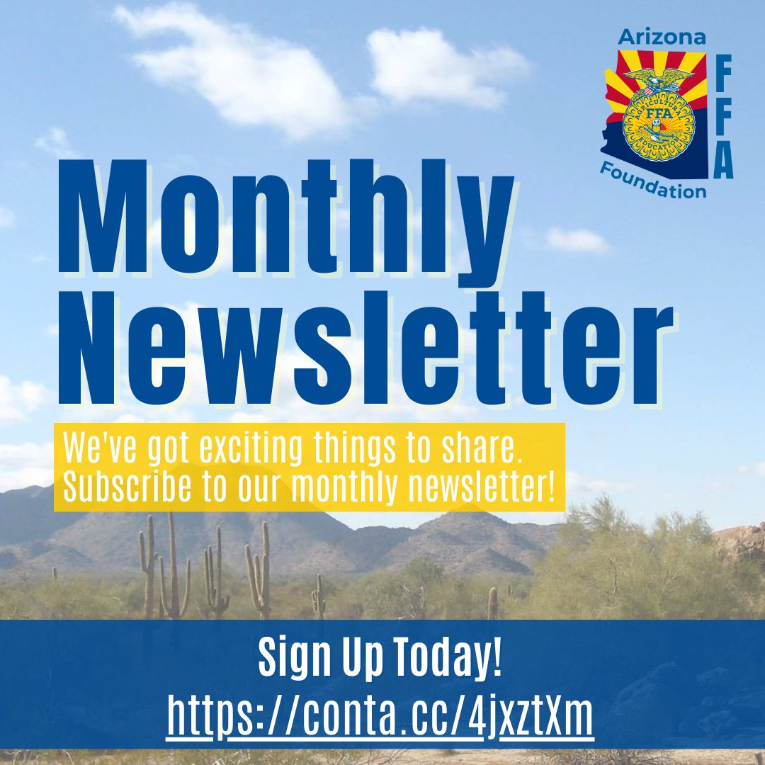 The May Newsletter has arrived! Dive into this month’s edition to explore highlights from the 11th Annual Bustin’ Clay for FFA Trap Shoot, learn about the 96th State FFA Leadership Conference, and more.

conta.cc/40epor4