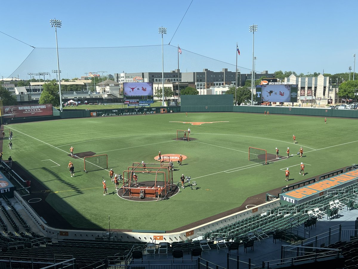Trip No. 12:

Welcome to UFCU Disch-Falk Field in Austin.

Lamar takes on No. 1 Texas tonight.