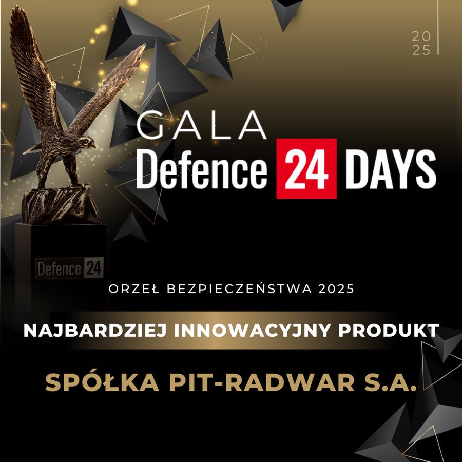 PIT-RADWAR S.A. (@pitradwar_pgz) on Twitter photo Podczas Gali <a href="/Defence24Days/">Defence24Days</a> 2025 #PITRADWAR otrzymał nagrodę Orzeł Bezpieczeństwa w kategorii Najbardziej innowacyjny produkt. Statuetkę odebrał dr Arkadiusz Sułek Członek Zarządu PIT-RADWAR S.A.
<a href="/PGZ_pl/">Polska Grupa Zbrojeniowa🇵🇱</a>
<a href="/MAPGOVPL/">Ministerstwo Aktywów Państwowych 🇵🇱</a>
<a href="/Defence24pl/">Defence24</a> Podczas Gali <a href="/Defence24Days/">Defence24Days</a> 2025 #PITRADWAR otrzymał nagrodę Orzeł Bezpieczeństwa w kategorii Najbardziej innowacyjny produkt. Statuetkę odebrał dr Arkadiusz Sułek Członek Zarządu PIT-RADWAR S.A.
<a href="/PGZ_pl/">Polska Grupa Zbrojeniowa🇵🇱</a>
<a href="/MAPGOVPL/">Ministerstwo Aktywów Państwowych 🇵🇱</a>
<a href="/Defence24pl/">Defence24</a>