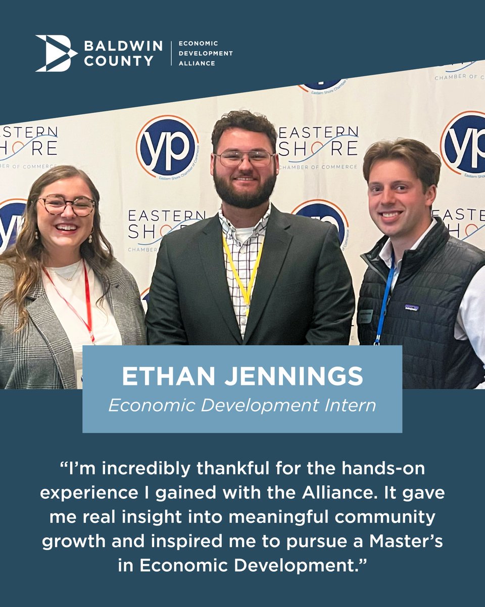 Baldwin County EDA (@baldwincountyed) on Twitter photo Big congrats to our spring #intern, Ethan Jennings, as he graduates from the <a href="/UofSouthAlabama/">University of South Alabama</a> with a degree in Finance and Real Estate Development! We have appreciated Ethan's energy and hard work, and we can't wait to see what he accomplishes in his next chapter. Big congrats to our spring #intern, Ethan Jennings, as he graduates from the <a href="/UofSouthAlabama/">University of South Alabama</a> with a degree in Finance and Real Estate Development! We have appreciated Ethan's energy and hard work, and we can't wait to see what he accomplishes in his next chapter.