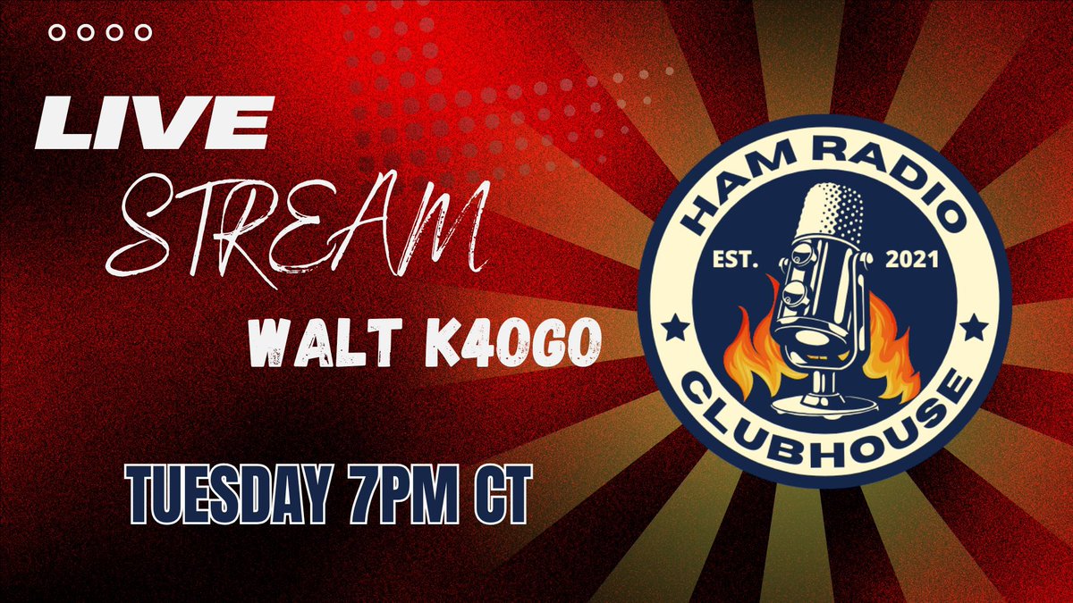 We are LIVE tonight at 7pmCST on YouTube and Twitch. Come join us in the live chat.

Joining us is long time supporter, friend and family member Walt K4OGO.

He’s leaving Rhode Island soon, heading back to VA. What next for Walt? 😱😳🎙️🤗❤️🙉🙈🙊

youtube.com/live/g4s4Kqawd…