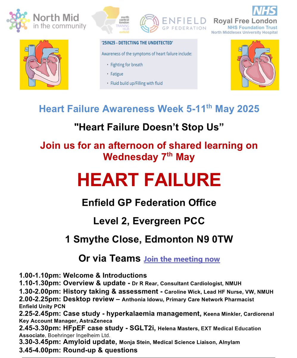 One sleep to go before we host our Heart Failure Awareness Week learning event - very excited

#HFAW #livewell