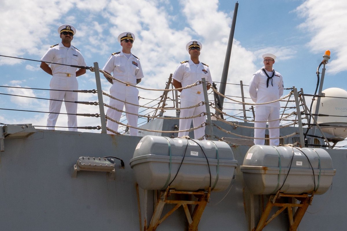 US2ndFleet's tweet image. USS Forrest Sherman (DDG 98) departed Naval Station Norfolk for a scheduled deployment on May 6, 2025.

This deployment to U.S. 5th fleet will underscore the U.S. Navy&apos;s commitment to maritime security and stability in the region.

#deployment #Ready2Fight #DDG98