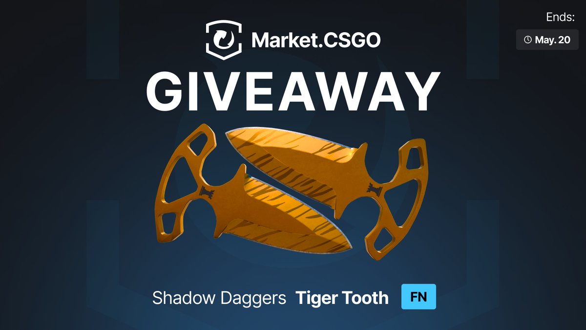 🔥 Shadow Daggers Tiger Tooth FN 🔥

How to Enter:
1️⃣ Follow <a href="/MarketCSGOcom/">Market.CSGO</a>
2️⃣ Retweet and like this post
3️⃣ Tag at least one teammate in the comments

⏰ Ends on May. 20
💥 Don't miss your chance to win these beautiful Shadow Daggers! Good luck, everyone!