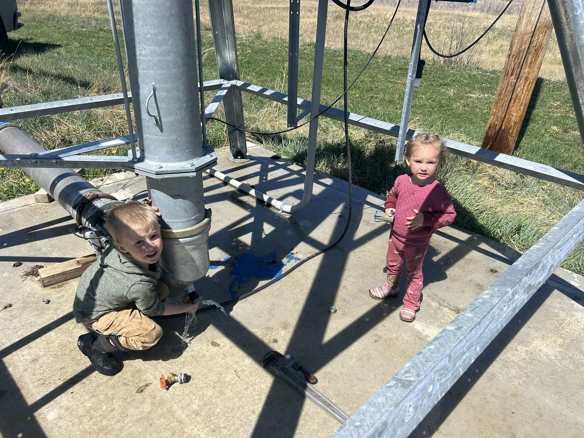 Training my replacements. Today we’re  thankful for the water to keep the fields happy and growing