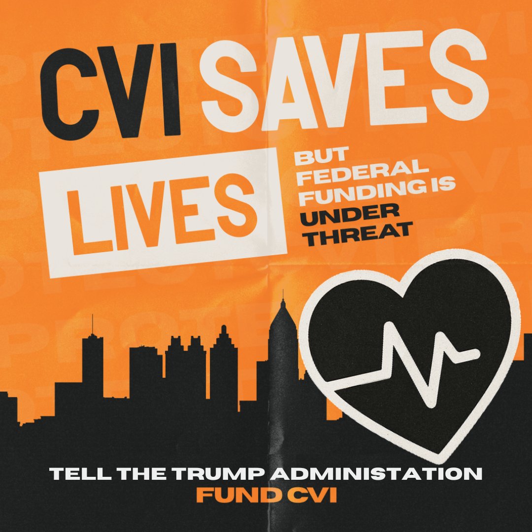 Lives are on the line.
Community Violence Intervention (CVI) is proven to save lives—but federal funding is being slashed.

We can’t stay silent. Tomorrow, we’re rising up to demand action.
Join us and tell Congress: Fund CVI now!
#ProtectCVI #CVIDayOfAction