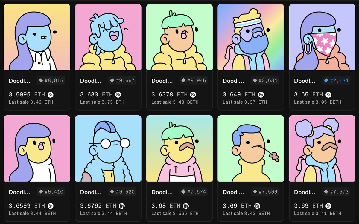 PSA: Doodles OGs are basically free rn..

Value is 185.000 $dood per OG - at a conservative 300m opening mcap, that's 3.3 ETH airdropped for a 3.6 ETH NFT...let that sink in... 

● - ●