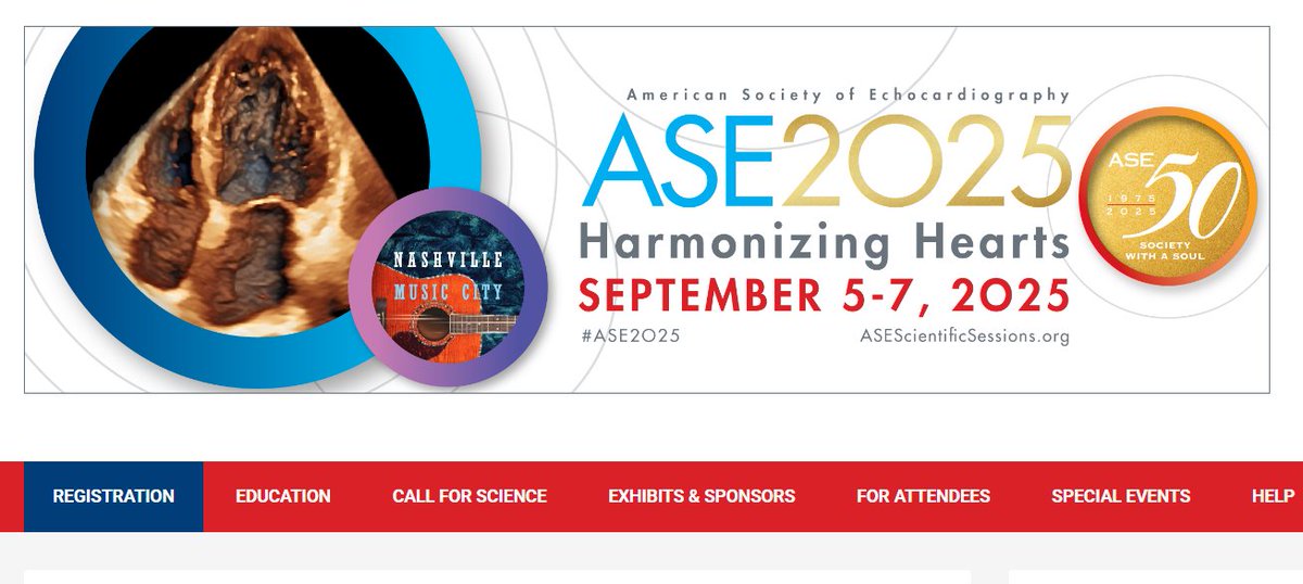 ㊗️Thank you very much for your kind invitation‼️
Social Media Champion #ASE2025 #ASE50th #SeeYouinNashville  🥹
asescientificsessions.org/registration/

cant wait😍😍😍