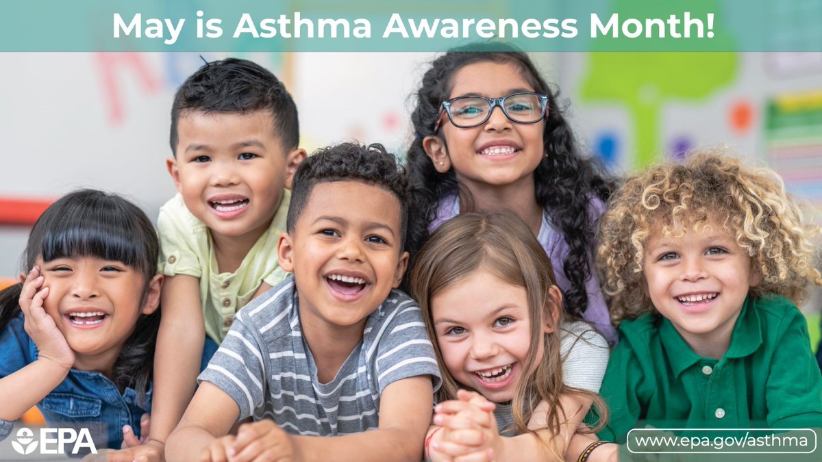 May is #AsthmaAwarenessMonth! Asthma impacts more than 24 million Americans and their families. Join us this month in learning and sharing ways to help manage asthma and asthma triggers. epa.gov/asthma
