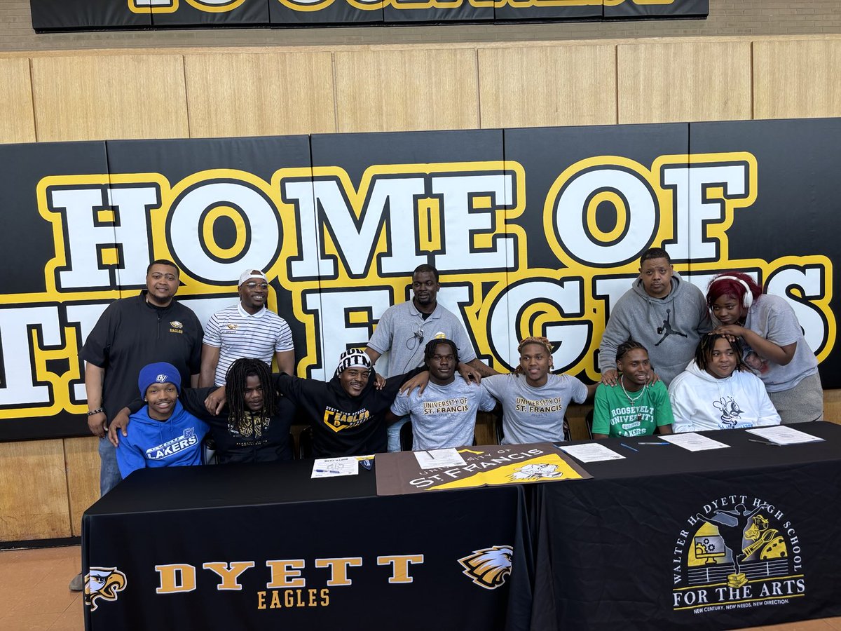 Dyett Football 2025 Signing Day!! Alabama State, North Park, St. Francis Univ. and Grand Valley State to say a few. Our Eagles go to school!!