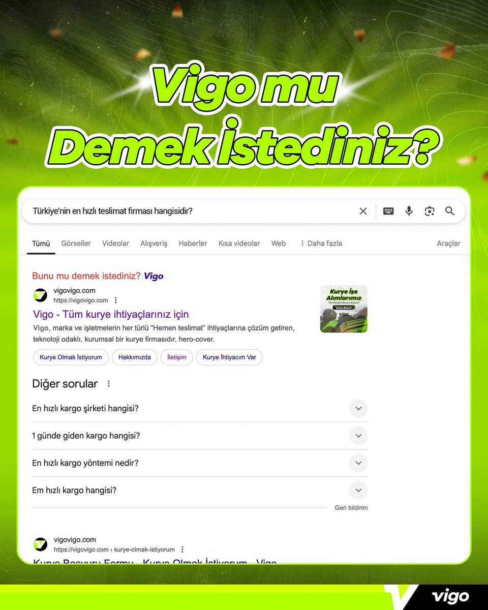 Hem işletmeleri hem de moto kuryeleri mutlu eden, sektörünün lideri Vigo! 💚

İster işletmeniz için kurye desteği almak, isterseniz de şahıs şirketiniz ile Vigo moto kuryesi olmak için bize DM atabilir veya hemen bio’da bulunan linke tıklayarak başvurabilirsiniz!