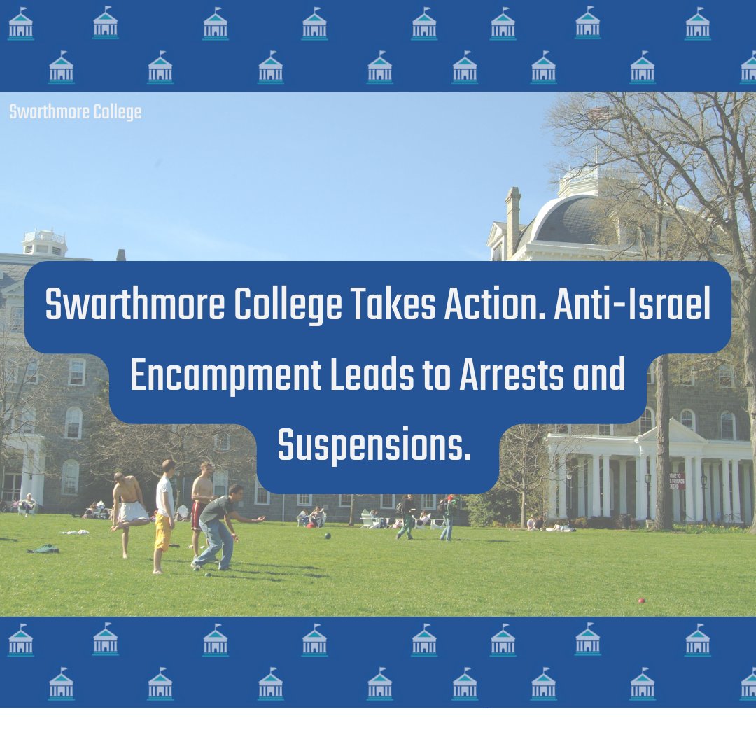 CampusFairness's tweet image. Following arrests and suspensions, @Swarthmore has sent a strong message—disruption and hate won’t be ignored. ACF applauds President Val Smith's leadership during this campus disruption.