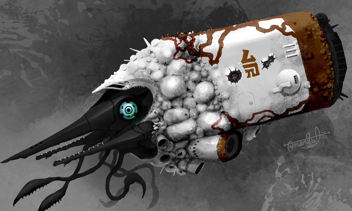ManavuArt's tweet image. Molluscan Interceptor 
#procreate #イラスト #biomech