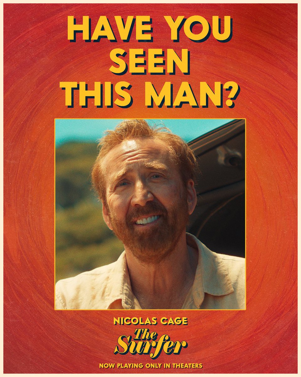 Have you seen Nicolas Cage in #TheSurferFilm? In theaters only. Tickets on sale now.