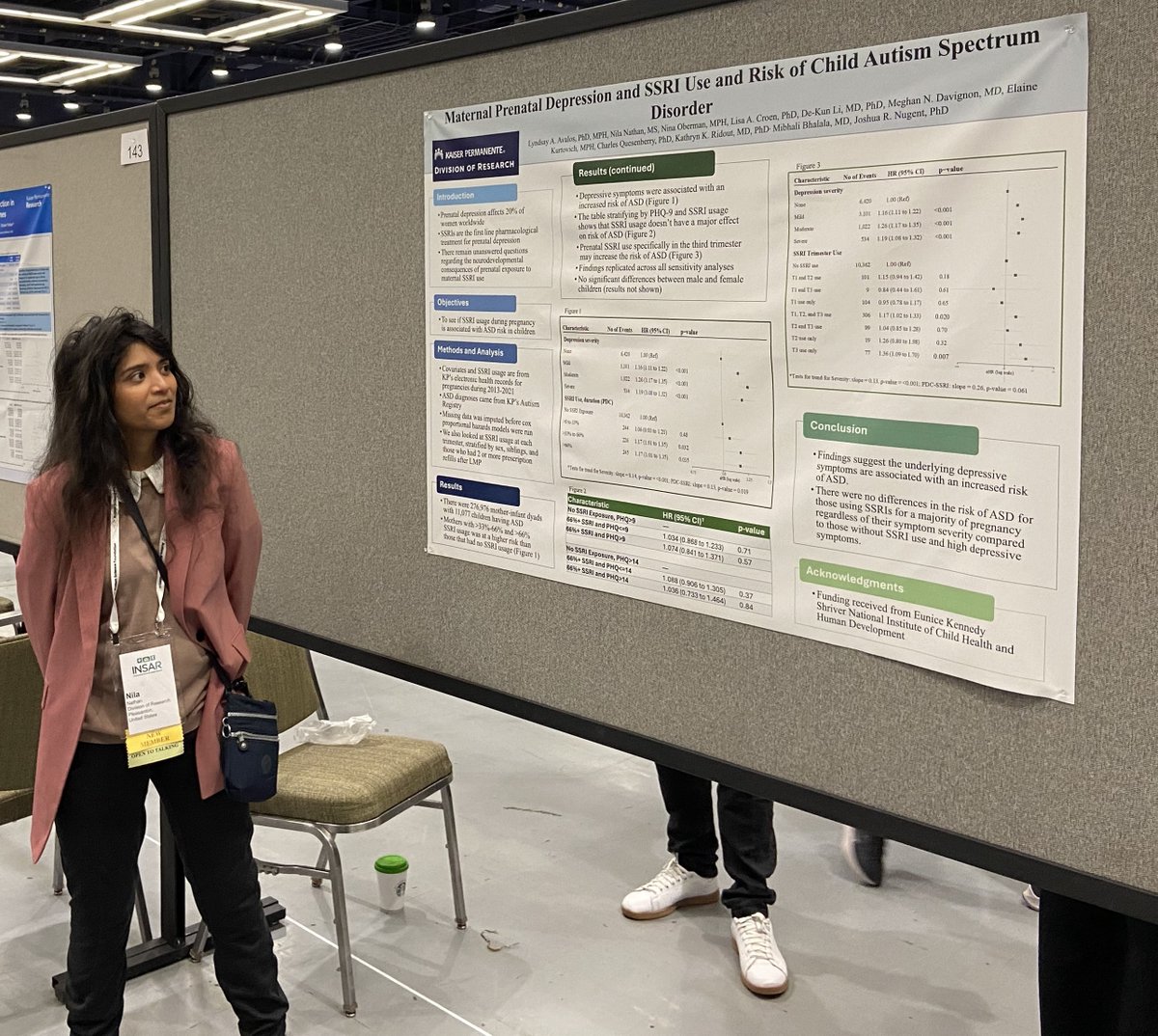 Kaiser Permanente Research NorCal (@kpdor) on Twitter photo Great poster presentation at #INSAR2025 <a href="/AutismINSAR/">International Society for Autism Research, INSAR</a> by Nila Nathan on <a href="/KPDOR/">Kaiser Permanente Research NorCal</a> <a href="/kpnorcal/">KPNorthernCal</a> research on maternal prenatal #depression and #SSRI use that suggests underlying depressive symptoms are associated with increased risk of #autism spectrum disorder. #AutismINSAR Great poster presentation at #INSAR2025 <a href="/AutismINSAR/">International Society for Autism Research, INSAR</a> by Nila Nathan on <a href="/KPDOR/">Kaiser Permanente Research NorCal</a> <a href="/kpnorcal/">KPNorthernCal</a> research on maternal prenatal #depression and #SSRI use that suggests underlying depressive symptoms are associated with increased risk of #autism spectrum disorder. #AutismINSAR