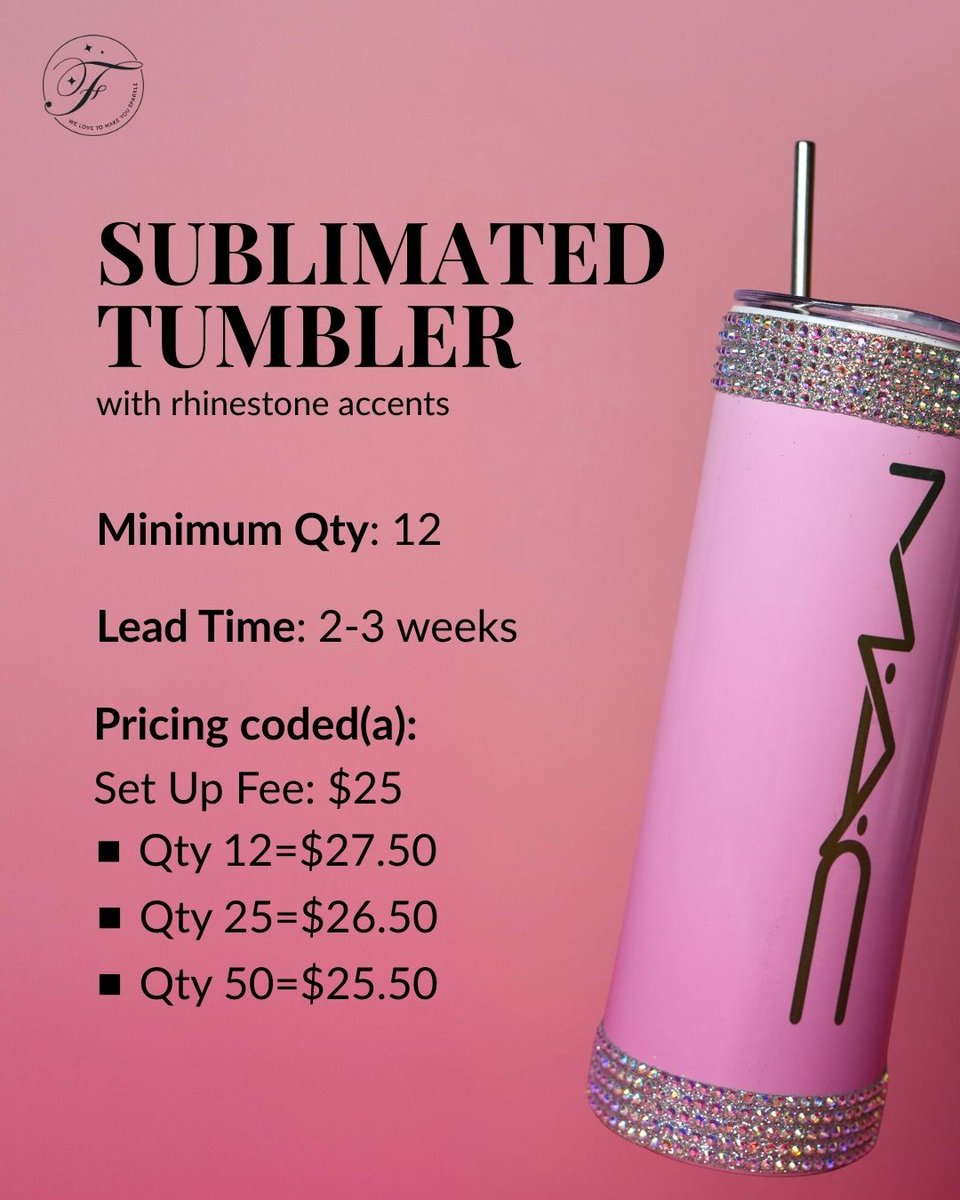FOXYWARE's tweet image. Our custom sublimated tumblers with rhinestone accents are an absolute must-have.

💖 Perfect for giveaways, client gifts &amp;amp; team treats

Tag your business bestie who NEEDS these tumblers in their brand colors👇