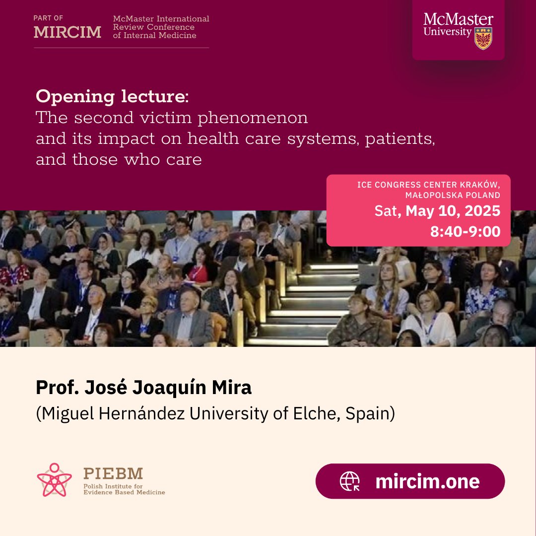 We are proud to welcome Professor José Joaquín Mira from the Department of Health Psychology at Miguel Hernández University to our speaker line-up for the opening lecture on Sat, May 10 at #MIRCIM2025.  
His teaching focuses on topics such as healthcare quality and patient safety