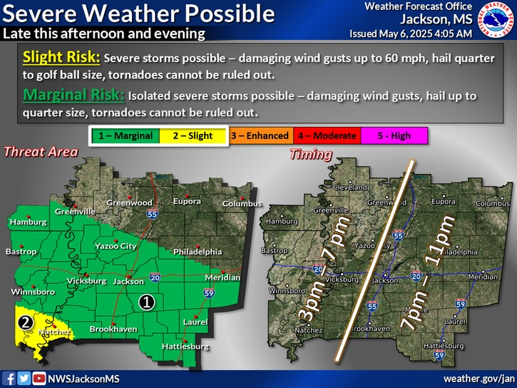 In addition to the heavy rainfall threat, storms late this afternoon and evening will bring a threat for severe weather, with damaging wind being the primary concern, and tornadoes can not be ruled out.