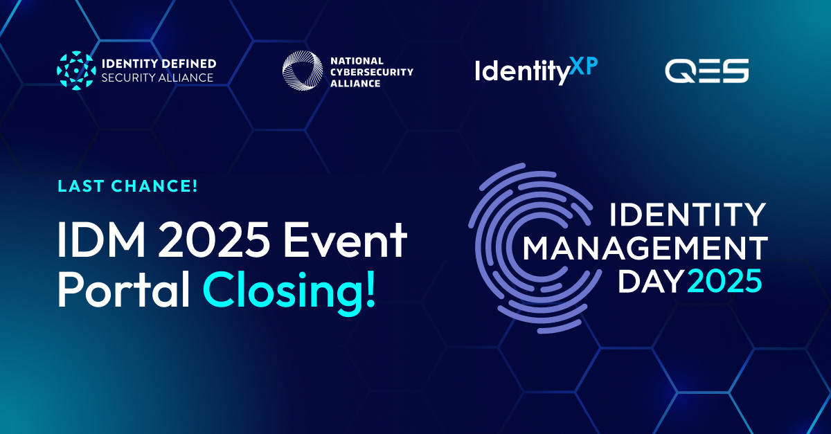 IDSA (@idsalliance) on Twitter photo IMD 2025’s event portal is closing soon! It is your last chance to visit sponsor booths, earn CPE credits, and view 21 hours of engaging identity management and security content. The event portal closes May 8 so view today!  
Watch now: bit.ly/4jvu2YV IMD 2025’s event portal is closing soon! It is your last chance to visit sponsor booths, earn CPE credits, and view 21 hours of engaging identity management and security content. The event portal closes May 8 so view today!  
Watch now: bit.ly/4jvu2YV