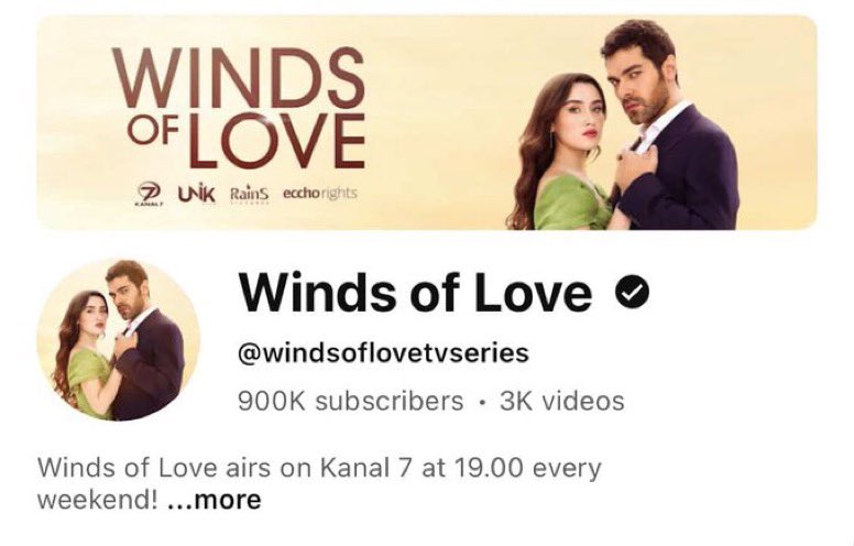 Winds of Love Youtube kanalımızın 1 Milyon abone olması için son 100 bin abone kaldı ▶️
Hepimiz #GökberkYıldırım ’ın fragman paylaşımlarına koyduğu alevlerin (“🔥”  ) anlamını merak ediyoruz değil mi ? 
Bunu öğrenmek için hadi kanalımızı 1 Milyon abone yapalım 🌬️🏔️
