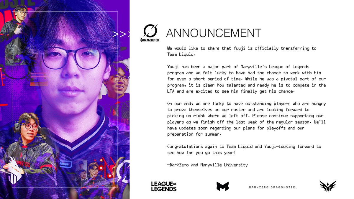 DarkZero Dragonsteel Update:

<a href="/yuujilol/">TL Yuuji</a> is officially on the move