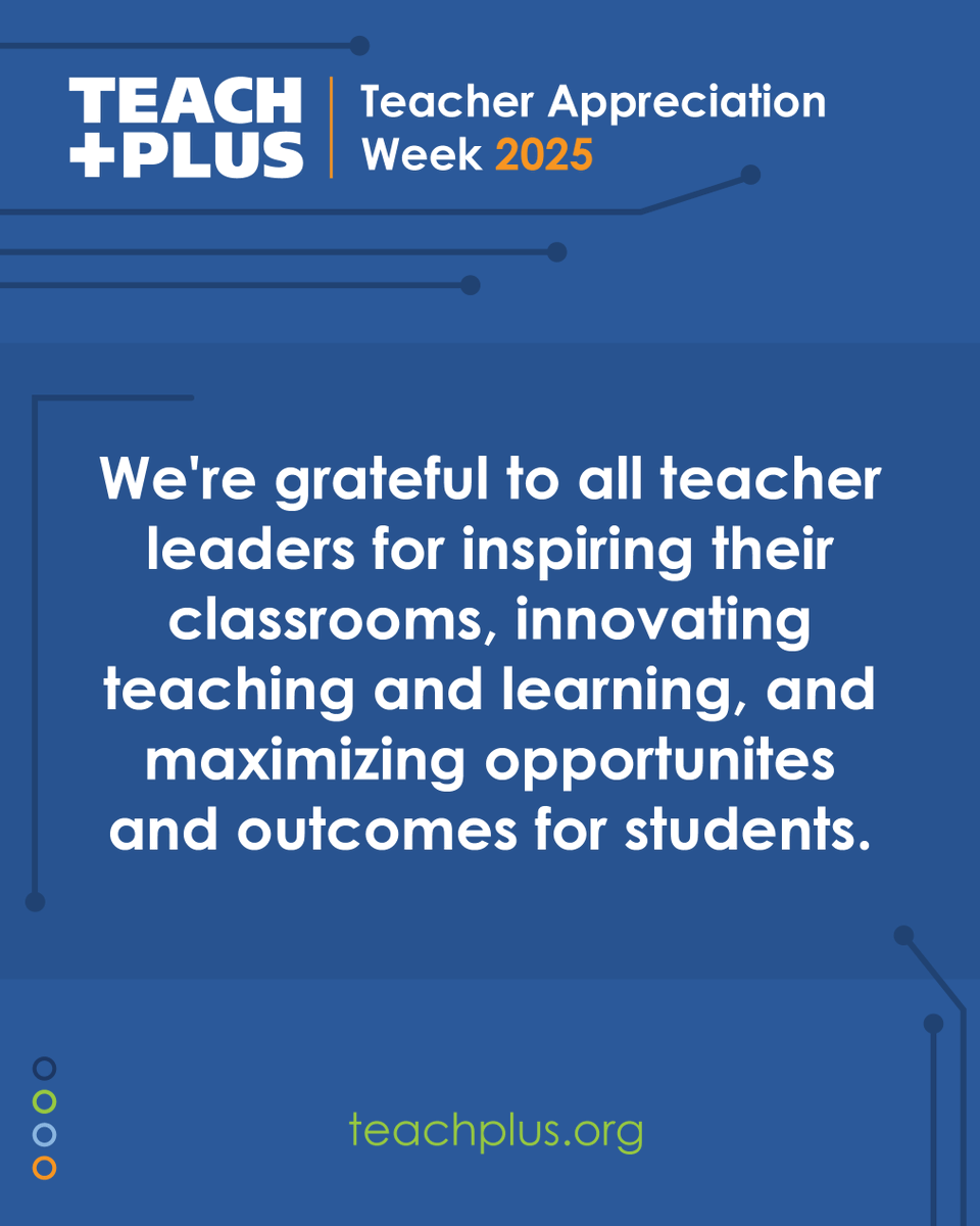 teachplus's tweet photo. We’re grateful to all teacher leaders for inspiring their classrooms, innovating teaching and learning, and maximizing opportunities and outcomes for students.
#TeacherAppreciationWeek https://t.co/rOjtC1HfVL