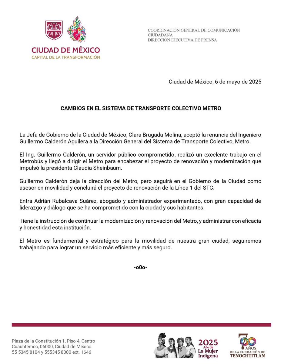 julioastillero's tweet image. Ofensa y gran riesgo para los habitantes de la #CdMx la incongruente decisión de la jefa de gobierno, @ClaraBrugadaM , de nombrar a @AdrianRubalcava como director del #Metro. Vergonzoso, en términos políticos, y peligroso, en términos técnicos, pagar así servicios electorales