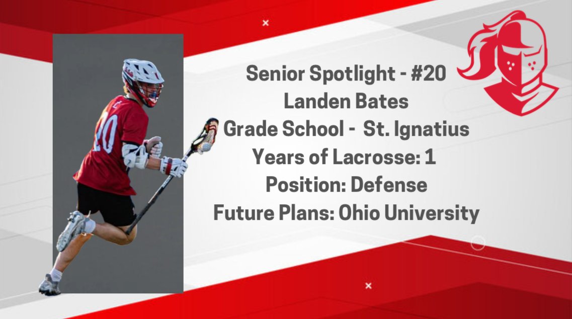Senior Spotlight #9 
Landen Bates #20 Landen went to St. Ignatius. He’s played for 1 year. He is Defense. His future plans are to attend Ohio Universtiy. 

Thank you Landen!