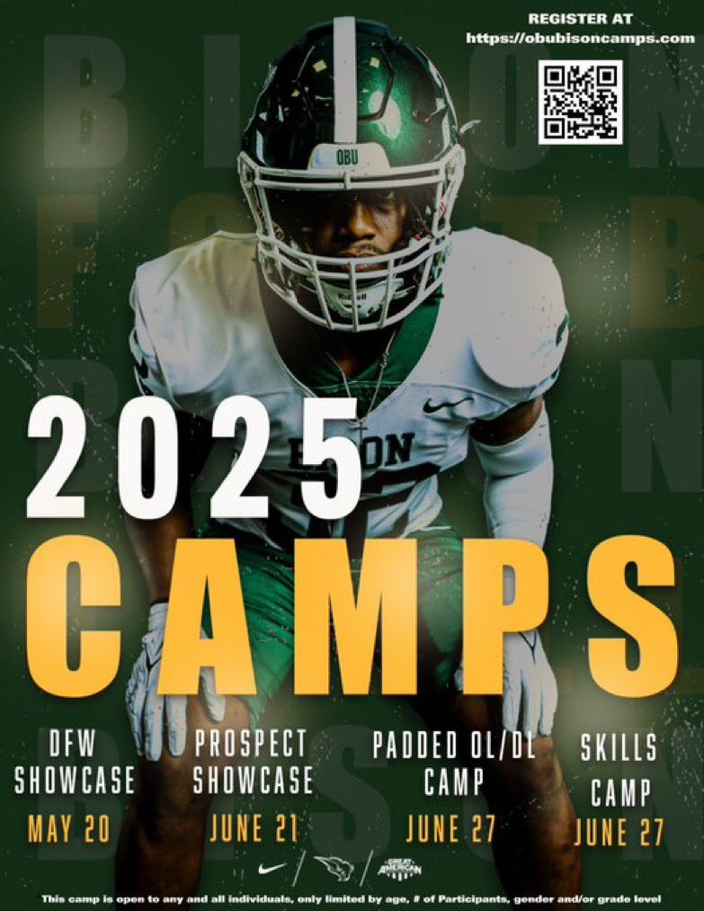 Thank you for the invite <a href="/OBU_Football/">OBU Football</a> <a href="/Zach2Blevins/">Zachary Blevins</a> <a href="/sandiefootball/">Amarillo Golden Sandstorm Football</a> <a href="/CoachMason_1/">Coach Noah Mason</a> <a href="/MathisGaius/">Gaius D. Mathis</a> <a href="/ChadDunnam/">Coach C. Dunnam</a>