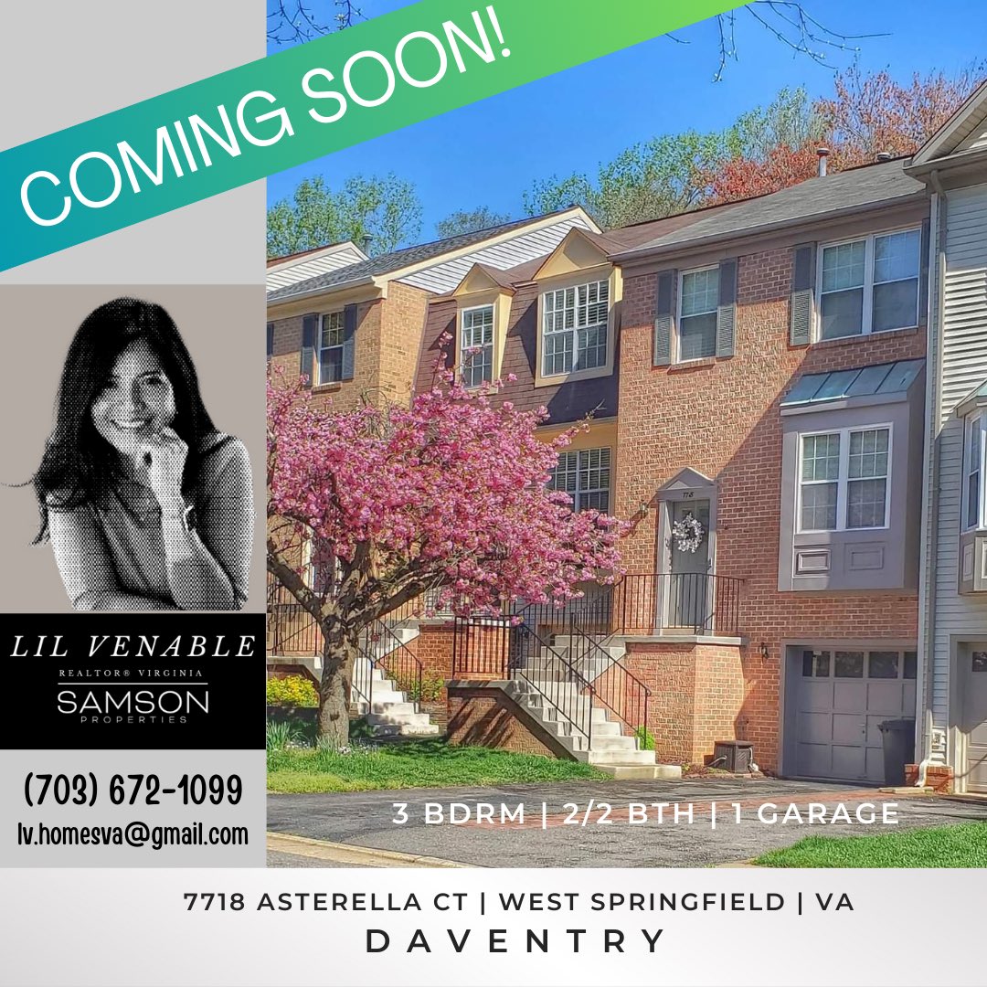 LilVenable1's tweet photo. 🔥COMING 🔜 🔥
•
Fabulous townhouse for rent in the most coveted neighborhood of Daventry in West Springfield. Beautiful, clean, updated 3bd | 2/2ba, great location for commuters &amp; zoned in the highly rated school pyramid of West Springfield with fantastic community amenities! https://t.co/74loWYV5mV
