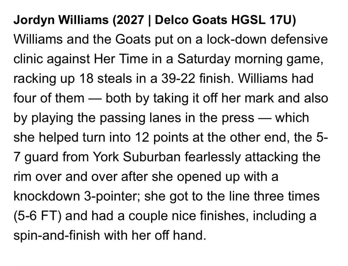 Jordyn Williams (@jordynwillco27) on Twitter photo Thank you <a href="/hooplove215/">CityofBasketballLove</a> for the write up !!! <a href="/delcogoats/">Delcogoats</a> <a href="/YorkSuburbanGB/">York Suburban Girls Basketball</a> Thank you <a href="/hooplove215/">CityofBasketballLove</a> for the write up !!! <a href="/delcogoats/">Delcogoats</a> <a href="/YorkSuburbanGB/">York Suburban Girls Basketball</a>