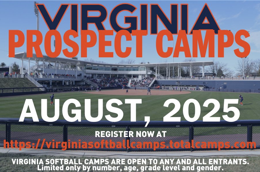 We're hosting ✌️ prospect camps this August!

Lock up your spot at the link 👇 
virginiasoftballcamps.totalcamps.com/shop/EVENT

#GoHoos | #HoosNext