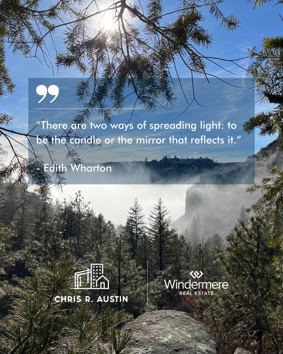 chris_r_austin's tweet photo. “There are two ways of spreading light: to be the candle or the mirror that reflects it.” - Edith Wharton
.
.
.
.
#ChrisAustin #RealEstate #WindermereSandpoint #Seattle #WeAreWindermere #AllInForYou #Windermere #PositiveQuotes #InspirationalQuotes #MotivationalQuotes https://t.co/QxiYPsruHR