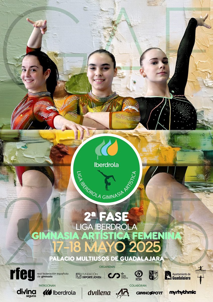 #Guadalajara será sede de la 2ª fase de la #LigaIberdrolaGAF que se celebrará del 17-18 de mayo. Comparto con vosotros el cartel del evento con las olímpicas Ana Pérez, Alba Petisco y Laura Casabuena como protagonistas.

¡Os esperamos en el Palacio Multiusos!