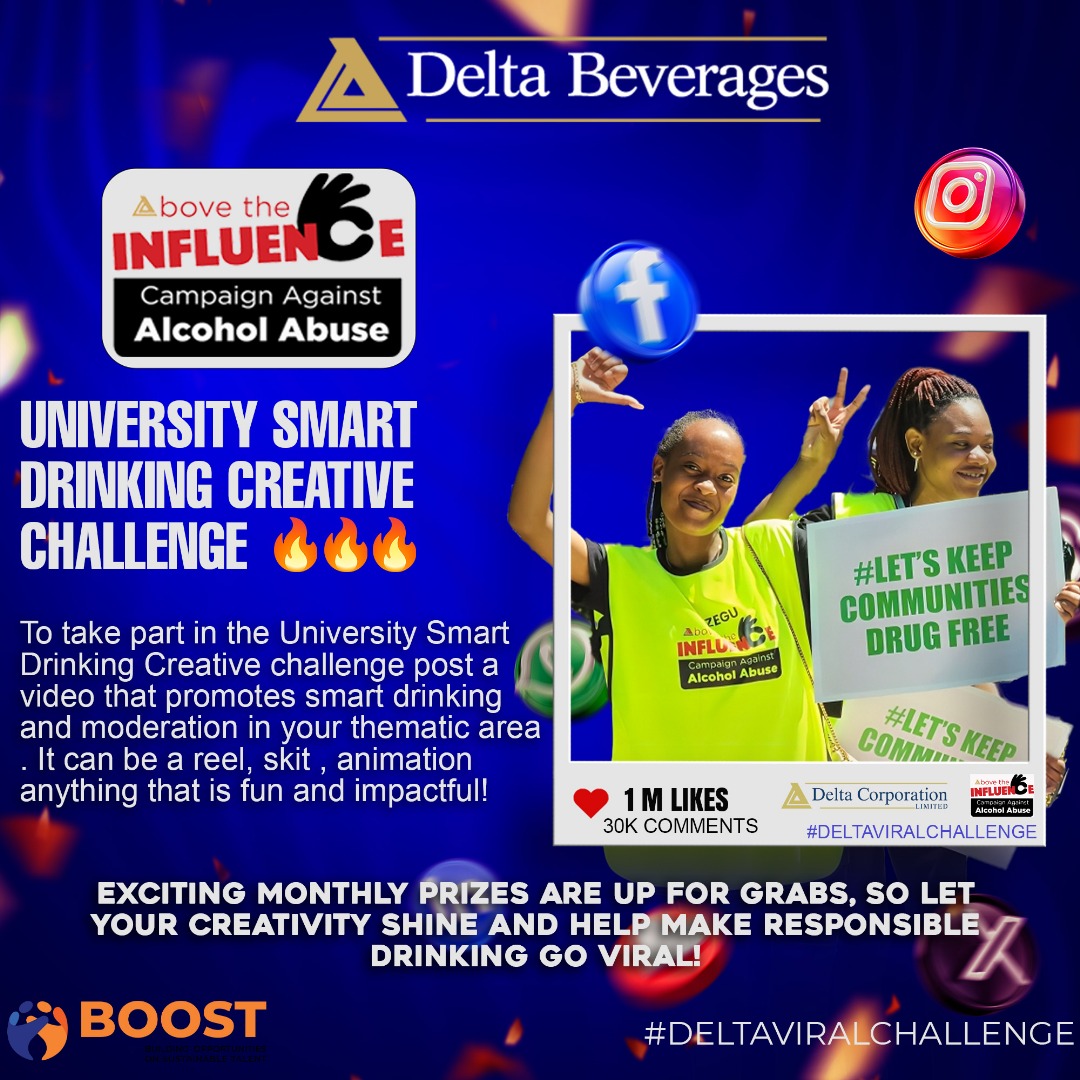 Delta Corporation Limited Zimbabwe (@deltacorpzim) on Twitter photo ATTENTION BOOST DELTA TEAMS!
Here's an opportunity to use your talent to spread the message of Smart drinking and moderation!
Share your masterpiece on social media, tag <a href="/DeltaCorpZim/">Delta Corporation Limited Zimbabwe</a> and <a href="/BOOSTFellowship/">The BOOST Fellowship</a> , and use our official ... ATTENTION BOOST DELTA TEAMS!
Here's an opportunity to use your talent to spread the message of Smart drinking and moderation!
Share your masterpiece on social media, tag <a href="/DeltaCorpZim/">Delta Corporation Limited Zimbabwe</a> and <a href="/BOOSTFellowship/">The BOOST Fellowship</a> , and use our official ...