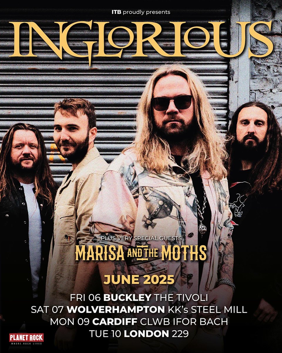 In case you missed the big news 👀👀👀 we're going on tour with the incredible @weareinglorious 😍🥳 Make sure to get your tickets booked now and we cannot wait to see you guys at the front! 🤘 LETS GOOOOO!!! 🥳🥳🥳 #marisaandthemoths #inglorious #tour #support #rock #band