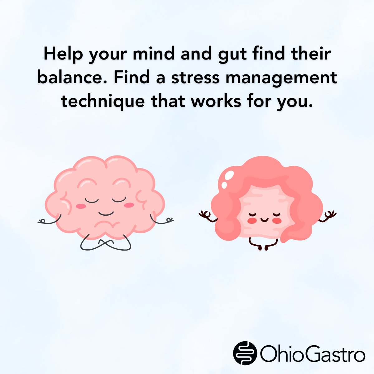 Stress can worsen some gastrointestinal symptoms! Help your mind and gut find their balance. Find a stress management technique that works for you.

#nationalmentalhealthawarenessmonth #StressManagement #stressreduction #ReduceStress #mentalhealth #mentalhealthawareness
