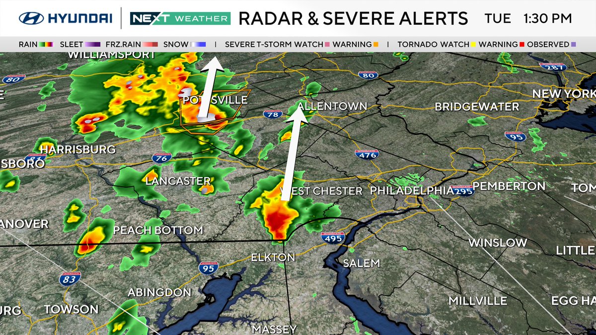 SEVERE T-STORM WATCH |  Has been issued for Southeastern Pennsylvania and parts of New Jersey, including Mercer Co. until 8pm EDT. Damaging winds and large hail will be the primary concerns in addition to pockets of heavy rain. #pawx #nywx