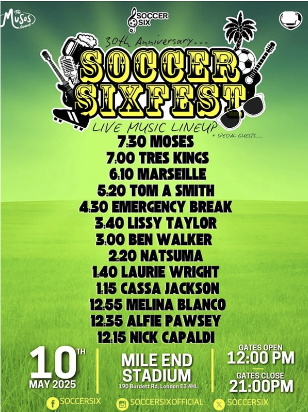 THE SONGBIRD HQ (@thesongbird_hq) on Twitter photo ⚽ We've joined the live music lineup for this year's <a href="/SoccerSix/">Soccer Six</a> , sharing the stage with some amazing bands and artists! ⚽ We've joined the live music lineup for this year's <a href="/SoccerSix/">Soccer Six</a> , sharing the stage with some amazing bands and artists!
