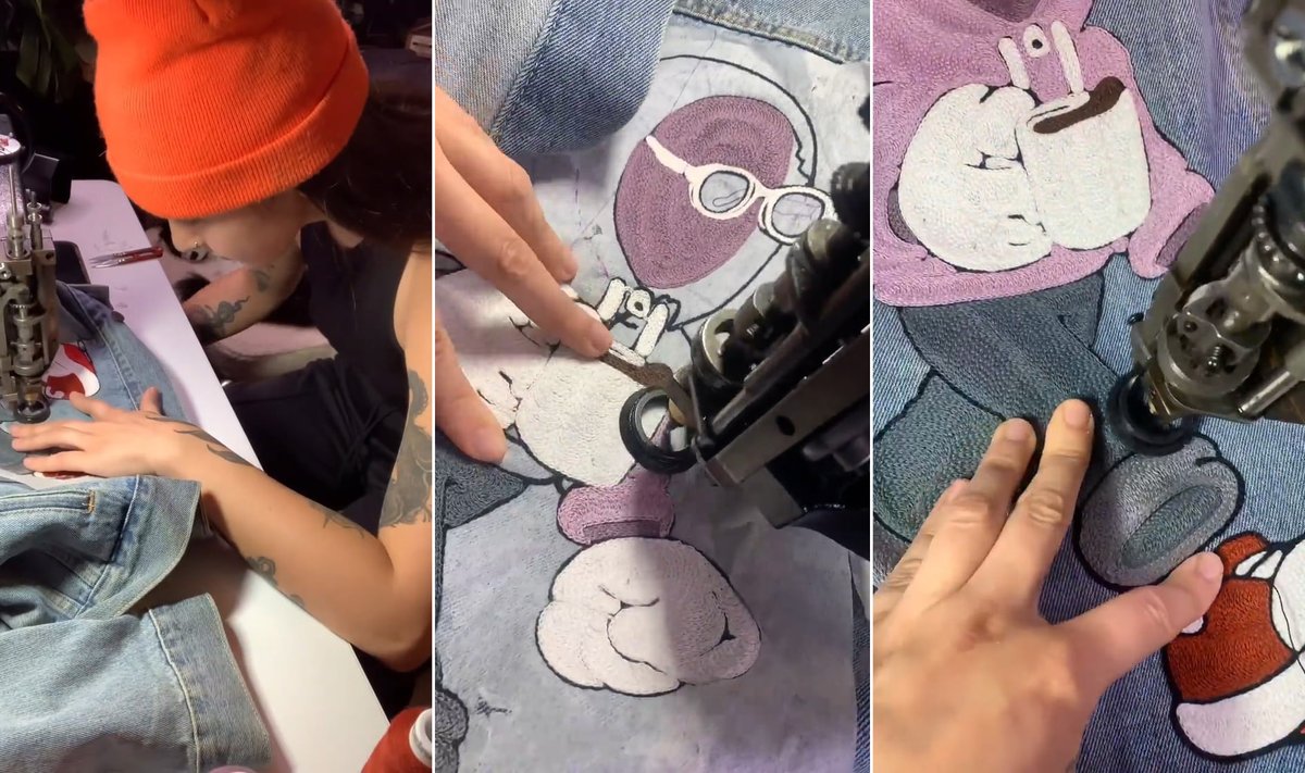 Time flies when you're having fun and making art: 3 years ago I commissioned a custom chain stitched design of my Coffee Friend. Still proudly display this in my studio! It's crazy how much time and detail goes into hand making these pieces, around 30-40 hrs of work.