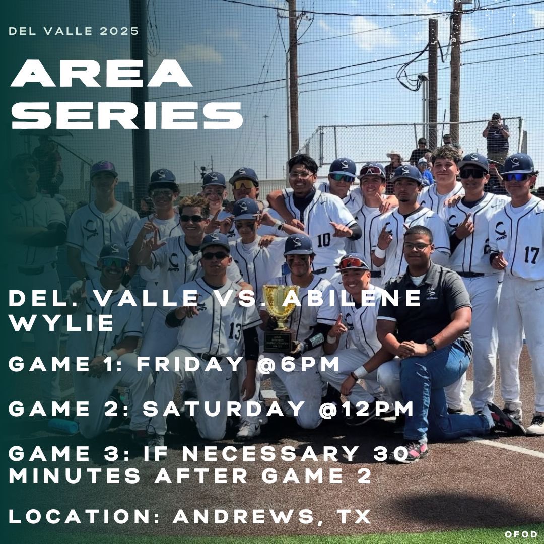 Area Round is set for your Del Valle Conquistadores to battle it out in Andrew, TX. #OFOD #jobnotfinished