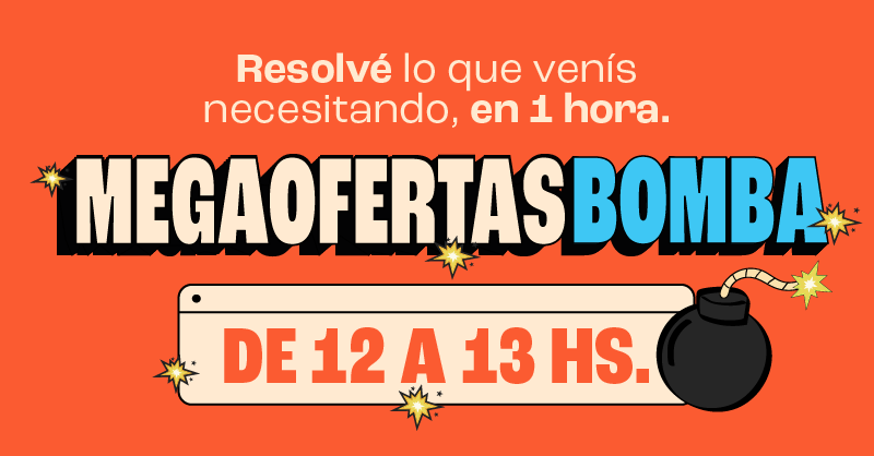 🔥 Arrancan las MegaOfertas Bomba ⏰ Aprovechá de 12 a 13 hs la hora más hot del Hot Sale 🛒💥 

#ElHotSaleQueResuelve #HotSale #CACE