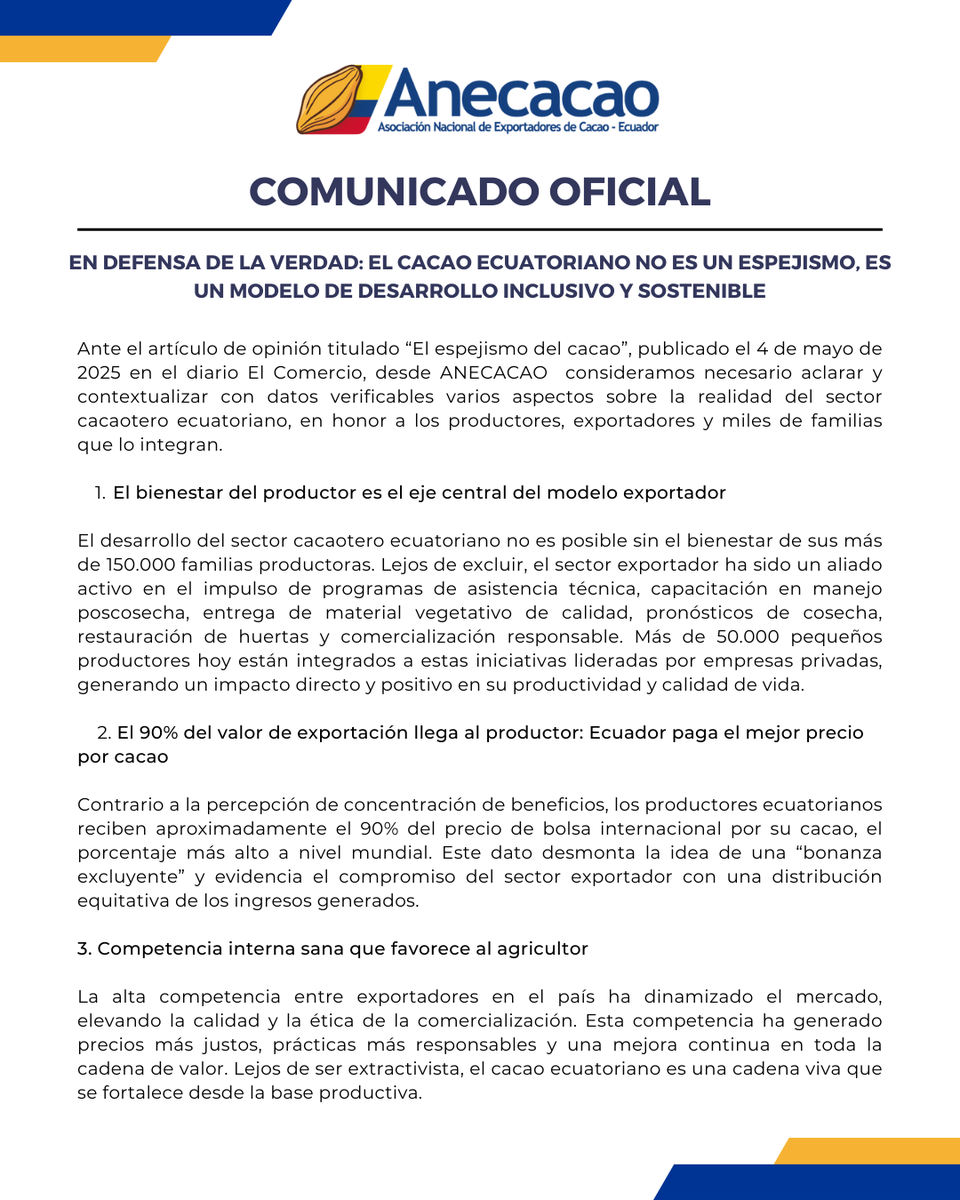 ANECACAO ECUADOR tweet media